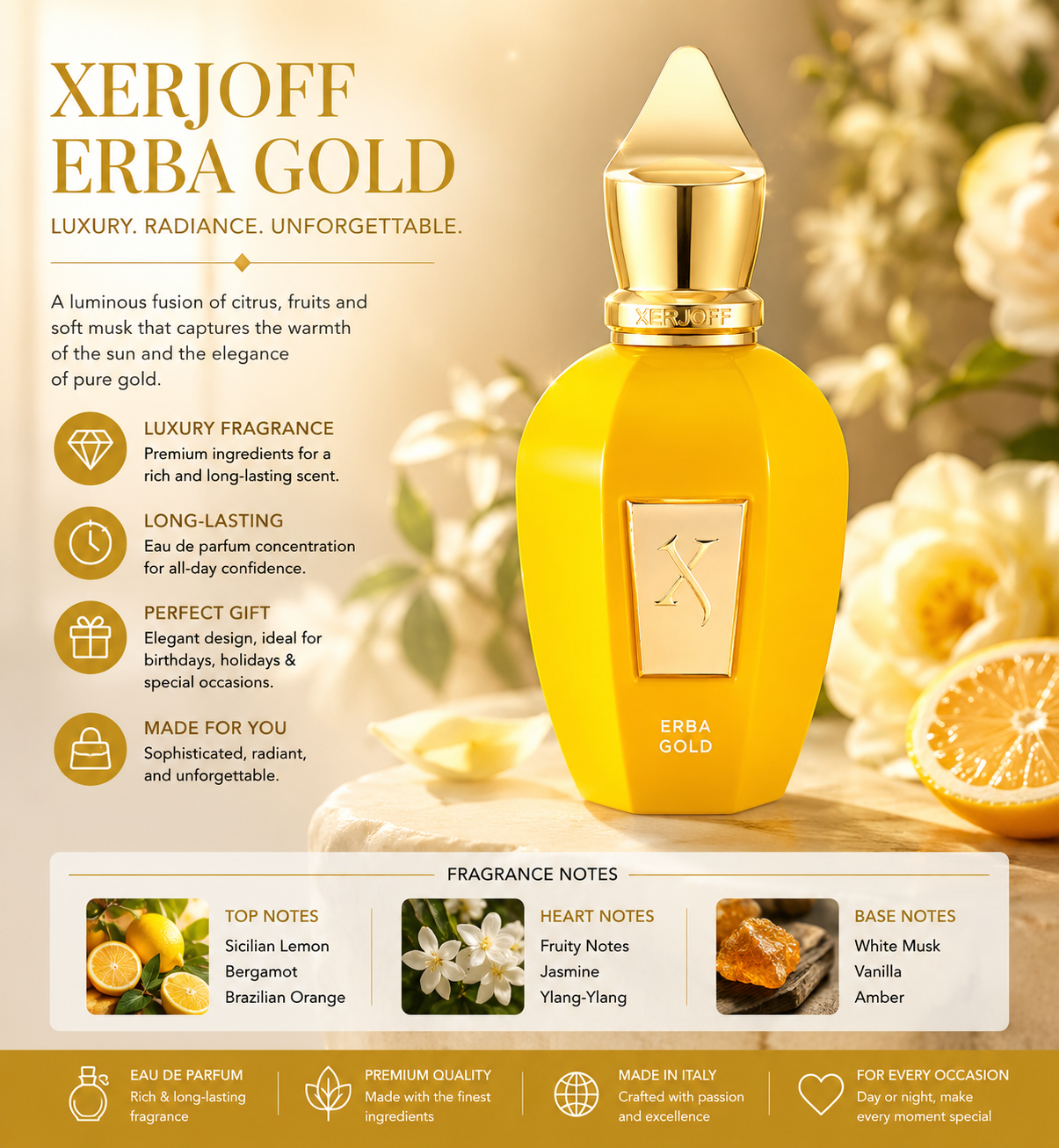 Xerjoff Erba Gold 100ml EDP Lo - Xerjoff Perfume Fragrance incelemesi ve fiyatı