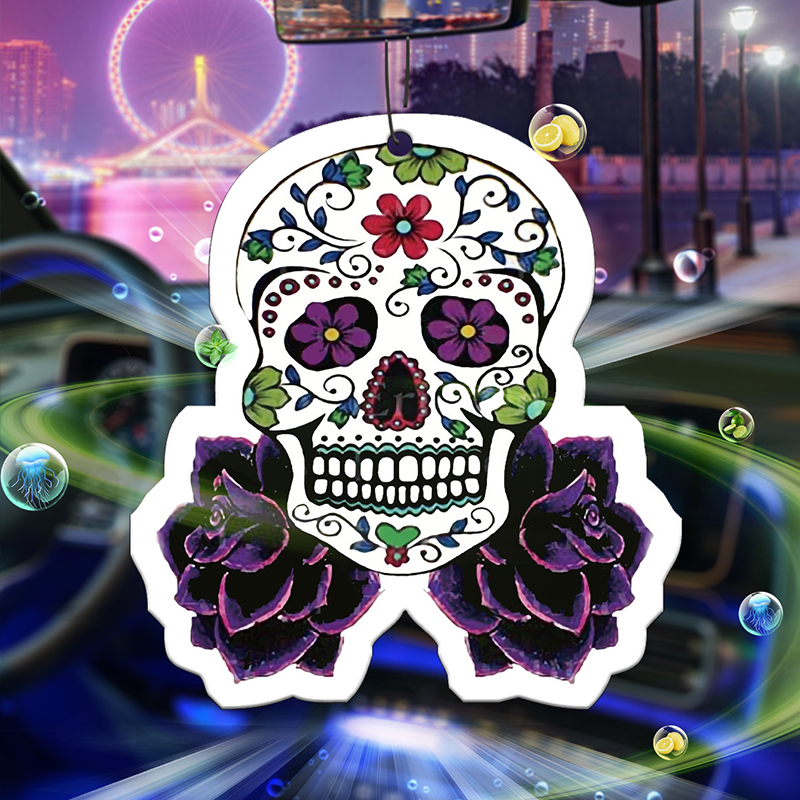 Purple printed skull head car- - Perfume Fragrance Powder incelemesi ve fiyatı