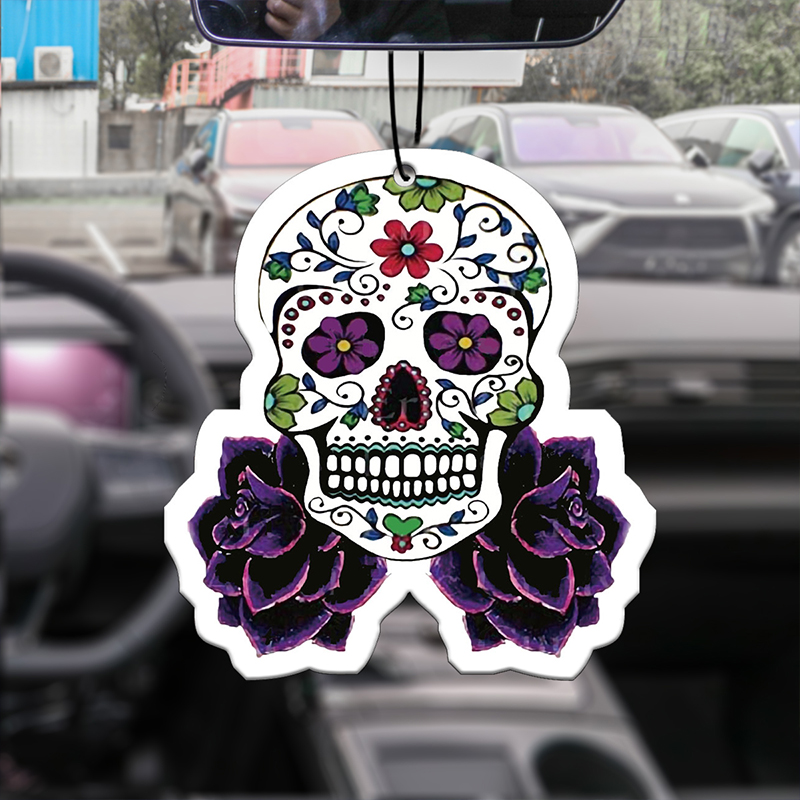 Purple printed skull head car- - Perfume Fragrance Powder incelemesi ve fiyatı