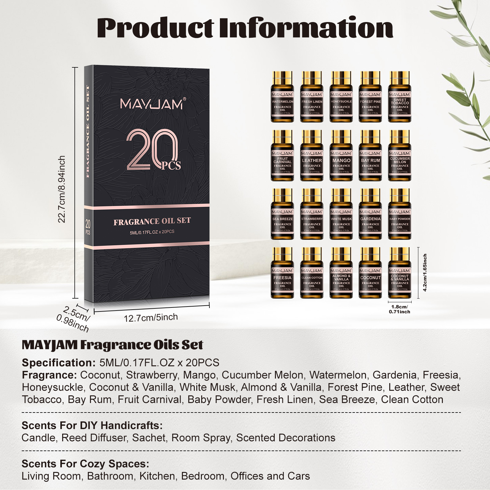 MAYJAM 20pcs Fragrance Oil Gif - Perfume Fragrance Powder incelemesi ve fiyatı